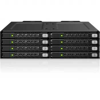 ICY DOCK ToughArmor MB998V4P-B 8-Bay U.2/U.3 NVMe SSD PCIe 4.0 Θήκη Mobile Rack για θήκη 5.25 ιντσών (4 x SlimSAS 8i SFF-8654)