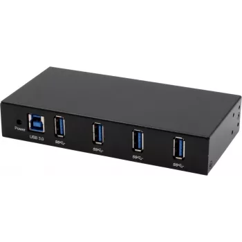 EXSYS EX-11234HMS-2 4 Port USB 3.2 Gen 1 Hub, ράγα DIN και επιτοίχια τοποθέτηση, chipset VIA VL817_Q7S
