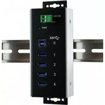 EXSYS EX-1185HMVS-WT Βιομηχανικό USB 3.2 Gen 1 Hub, 4-Port, τοποθέτηση σε ράγα DIN