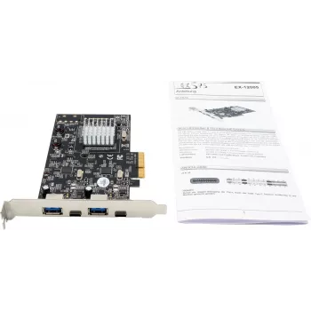 EXSYS EX-12005 PCI Express USB 3.2 Gen 2 (10 Gbps) 2-Port USB-A Κάρτα Host Controller με βραχίονα Low-Profile