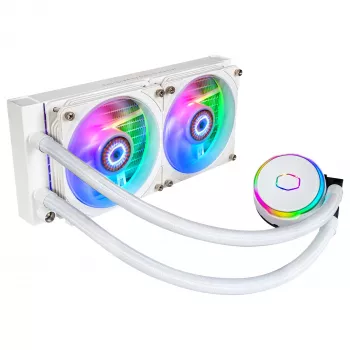Cooler Master MasterLiquid PL240 FLUX Λευκή Υδρόψυξη CPU, Ψυγείο 240mm, 2x Ανεμιστήρες 120mm, ARGB, LGA1700/AM5