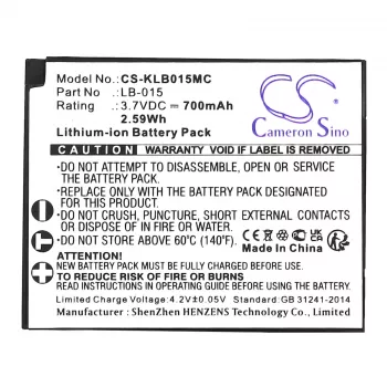 Cameron Sino CS-KLB015MC Ανταλλακτική Μπαταρία για Kodak LB-015, WPZ2, 3,7V 750mAh Li-Ion