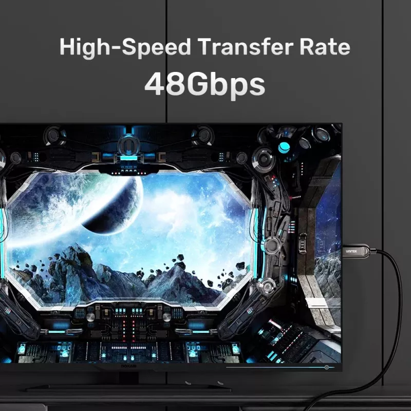 UNITEK Active Optical HDMI 2.1 καλώδιο 8K 120Hz 70m μαύρο