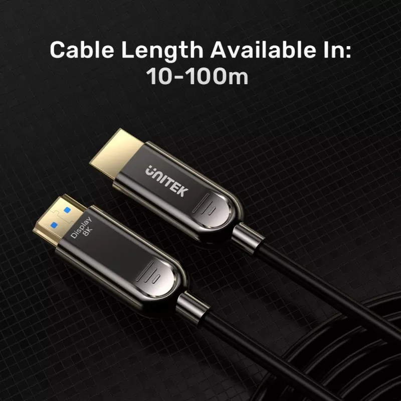 UNITEK Active Optical HDMI 2.1 καλώδιο 8K 120Hz 70m μαύρο