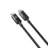 UNITEK USB-C PD 60W 480Mbps καλώδιο με οθόνη 2m πλεκτό μαύρο
