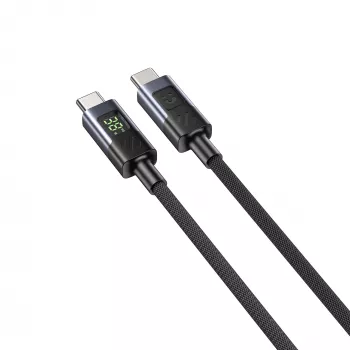 UNITEK USB-C PD 60W 480Mbps καλώδιο με οθόνη 2m πλεκτό μαύρο
