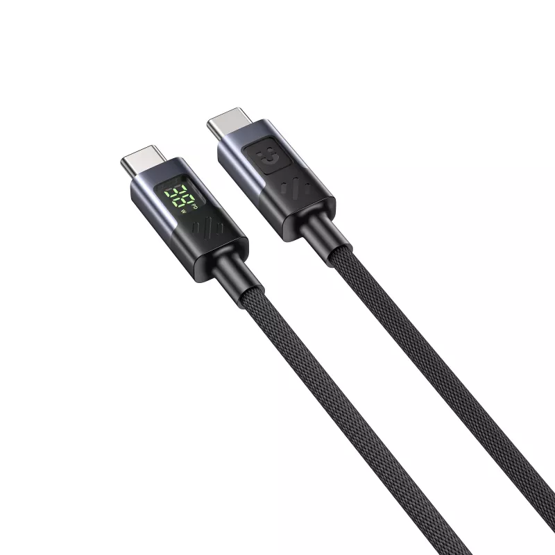UNITEK USB-C PD 60W 480Mbps καλώδιο με οθόνη 2m πλεκτό μαύρο