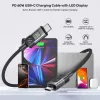 UNITEK USB-C PD 60W 480Mbps καλώδιο με οθόνη 2m πλεκτό μαύρο