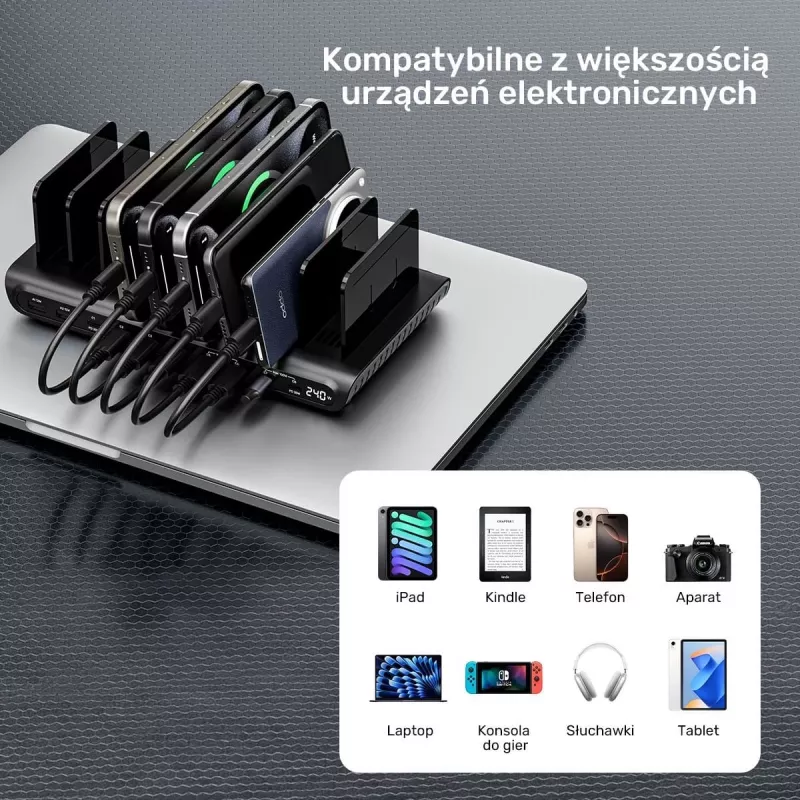 UNITEK 10-Port USB-C & USB-A 240W σταθμός φόρτισης