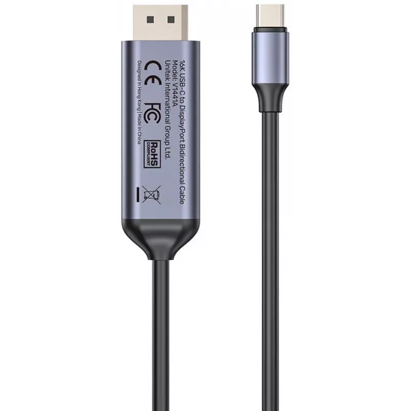UNITEK Αμφίδρομο καλώδιο USB-C σε DisplayPort 16K 80Gbps HDR 1,8m