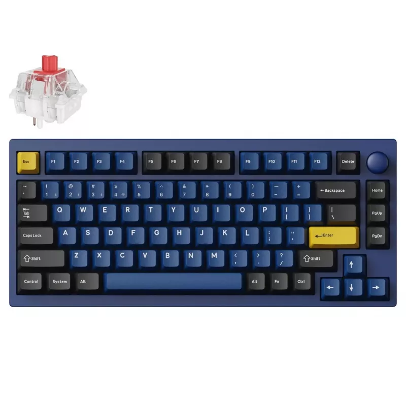 Keychron P1P-O1 75% Lemokey Super Red Switch Navy Blue Μηχανικό Πληκτρολόγιο