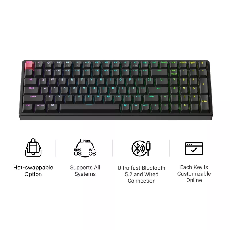Keychron K4X-J1 96% Red Switch RGB Hot-Swap Μηχανικό Πληκτρολόγιο