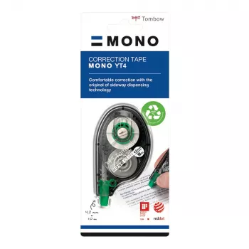 Tombow διορθωτικό ρολό 10 m x 4,2 mm λευκή ταινία διαφανές μπλε περίβλημα