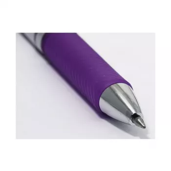Pentel BL77-VO EnerGel Gel Στυλό - 0,7 mm - Βιολετί Μελάνη - Ασημί Κουτί - Μέσο Πάχος Γραμμής - Συσκευασία 12 τεμ.