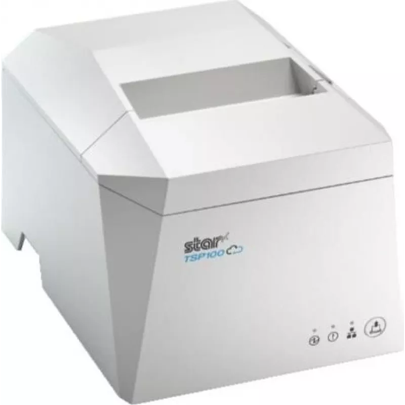 STAR MICRONICS TSP143IV UEWB θερμικός εκτυπωτής αποδείξεων, 203 dpi, 250 mm/s, USB-A, USB-C, Bluetooth, Ethernet, Wi-Fi, CloudPRNT, αυτόματος κόπτης, λευκό, εσωτερικό τροφοδοτικό
