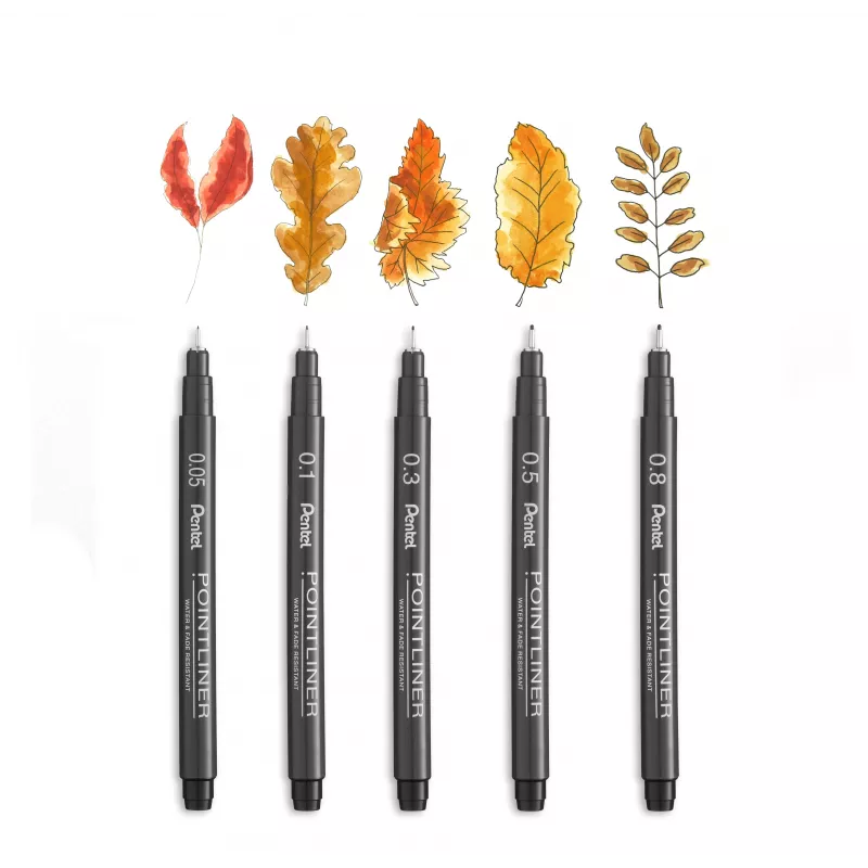 Pentel Pointliner Σετ Fineliner, Μαύρο