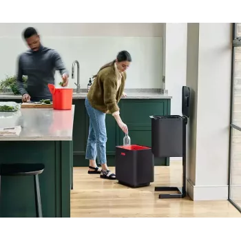 Joseph Joseph Totem Max 60L μαύρος κάδος απορριμμάτων και ανακύκλωσης