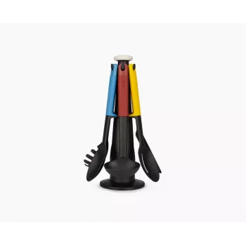 Joseph Joseph Elevate 6 τεμ. πολύχρωμο σετ εργαλείων κουζίνας με περιστρεφόμενη βάση αποθήκευσης