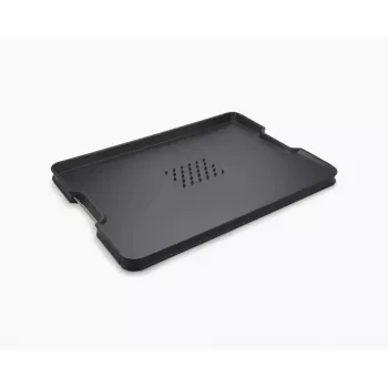 Joseph Joseph Cut&Carve Plus μεγάλη μαύρη σανίδα κοπής με ενσωματωμένα καρφιά συγκράτησης κρέατος