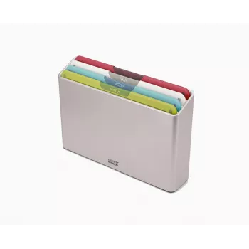 Joseph Joseph Folio Icon 4 τεμ. πολύχρωμο σετ σανίδων κοπής με κουτί αποθήκευσης, γραφίτης/ασημί