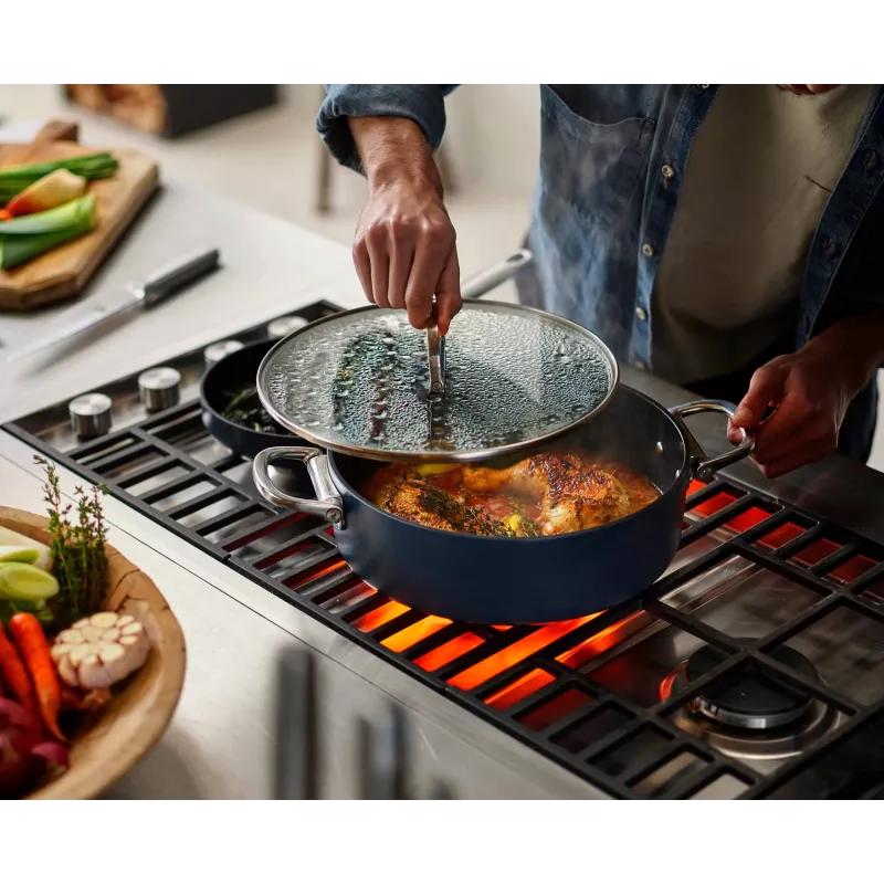 Joseph Joseph Space Fold Handle Ceramic Non-Stick ρηχό τηγάνι 28 cm Blue