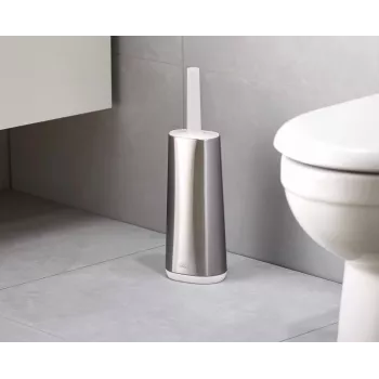 Joseph Joseph Flex 70517 Βούρτσα τουαλέτας από ανοξείδωτο χάλυβα με κεφαλή σιλικόνης, ασημί/γκρι