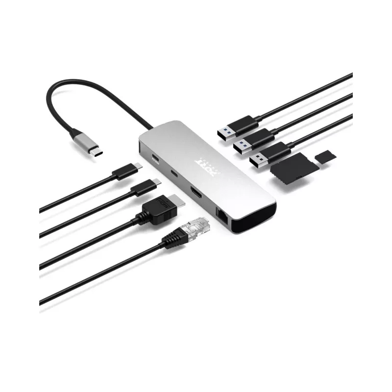 PORT Designs USB-C 9-in-1 Docking Station με 4K HDMI και 85W PD - Space Grey