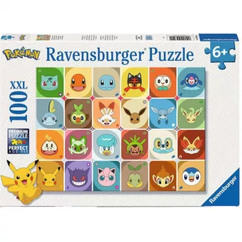 RAVENSBURGER Παιδικό παζλ Pokémon Faces (100 τεμ.)