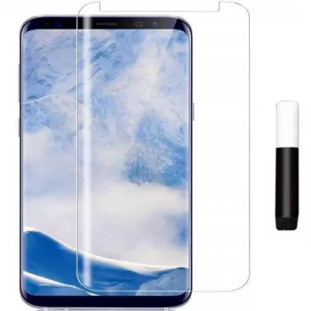 Evelatus Samsung Galaxy S8 Plus Διαφανής μεμβράνη προστασίας οθόνης από γυαλί UV + Κόλλα