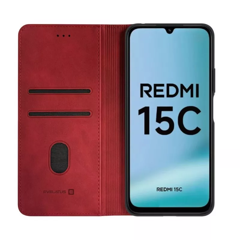 Evelatus Xiaomi Redmi 15C 4G/5G Book Case Folio Κόκκινο