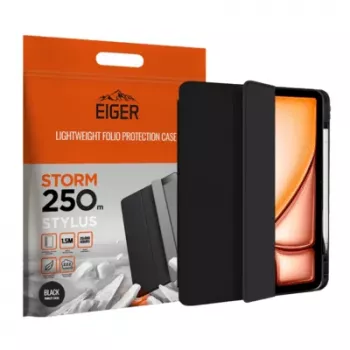 Eiger Folio Θήκη Μαύρη Μαγνητική Βάση Ενισχυμένη με Θήκη Στυλό για Apple iPad Air 13 (2024-2025)/Pro 12.9 (2018-2023)