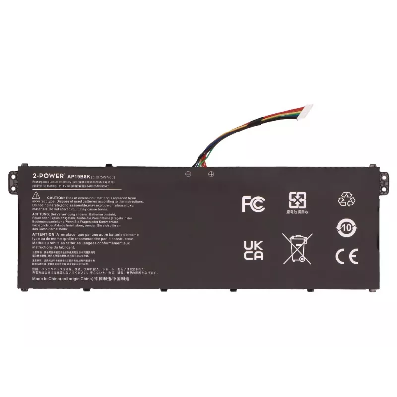 2-Power Main Battery Pack - 3400 mAh - 11,1V - Li-ion - Μαύρο - για Dell Latitude E7440/E7450