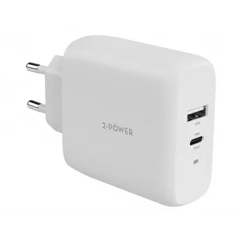 2-POWER Φορτιστής Τοίχου PD 20W USB-C & 12W USB-A
