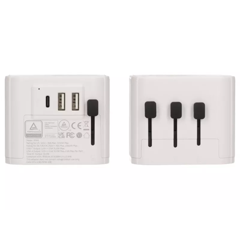 2-Power Τροφοδοτικό - 15 Watt - 3 A - 3 θύρες εξόδου (2 x USB, 24 Pin USB-C)