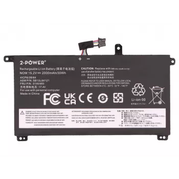 2-Power Κύρια μπαταρία για Lenovo ThinkPad P52S 20LB - 2000 mAh