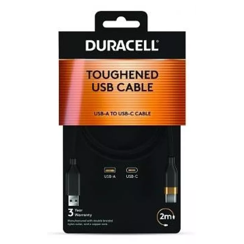 2-POWER 2m USB-A σε USB-C 60W Καλώδιο Φόρτισης και Δεδομένων - Μαύρο