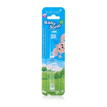 Brush-Baby BabySonic Ανταλλακτικές κεφαλές βούρτσας 0-18 μηνών συσκευασία 2 τεμ. Λευκό