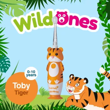 BRUSH BABY Wild Ones Ηχητική οδοντόβουρτσα για παιδιά 0-10 ετών Τίγρης