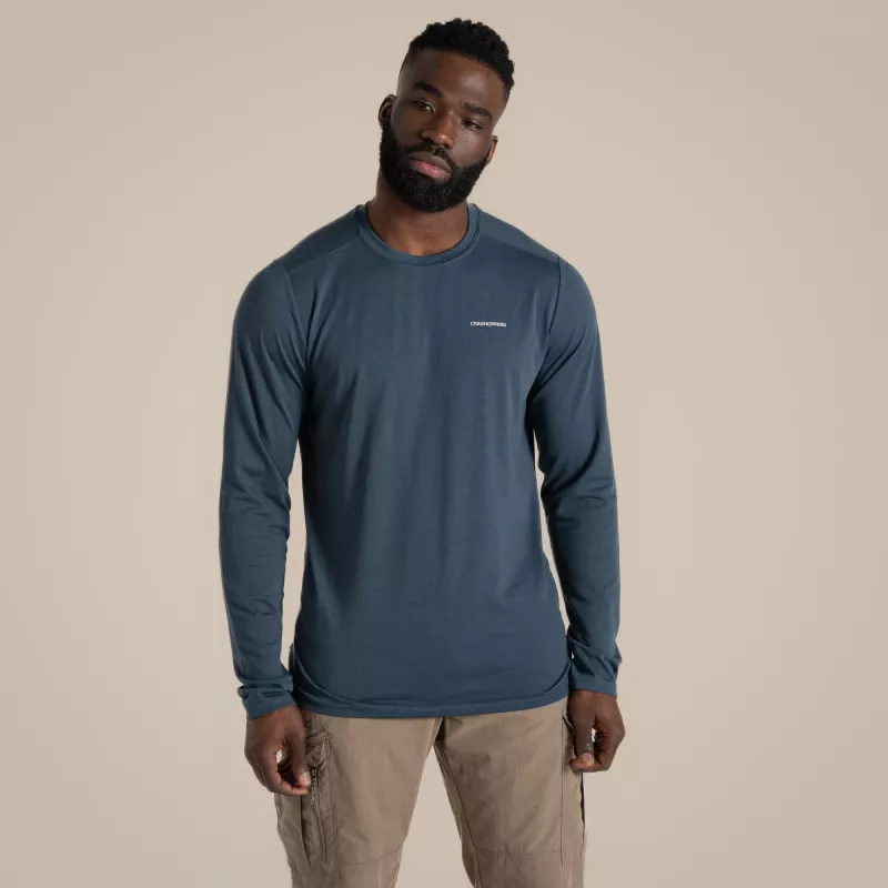 Craghoppers NosiLife Abel LS T-Shirt - Blue Stone, Μέγεθος L