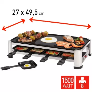 FRITEL RG 2170 Γκριλ ρακλέτ ανοξείδωτο ατσάλι χρώμιο/μαύρο 1200 W 8 άτομα