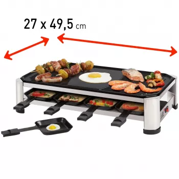 FRITEL RG 2170 Γκριλ ρακλέτ ανοξείδωτο ατσάλι χρώμιο/μαύρο 1200 W 8 άτομα