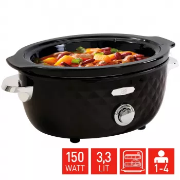 FRITEL Family Slow Cooker 3,3L 150W μαύρο/χρώμιο