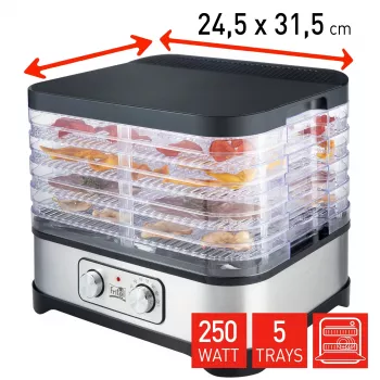 FRITEL Family Αφυγραντήρας τροφίμων 250W Ασημί/Γκρι