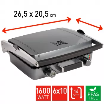 FRITEL WaffleTastic CW 3648 Συσκευή βάφλας 6x10 Μεταλλικό ανθρακί