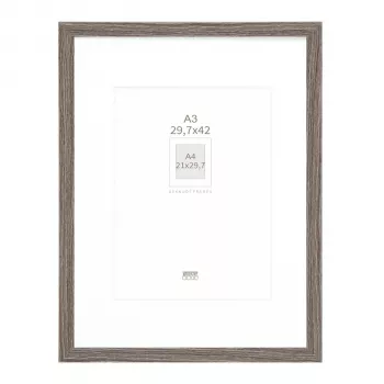 Deknudt S66KH3 P1 Κορνίζα ξύλινη γκρι DIN A3 29,7x42 cm με λευκό πασπαρτού