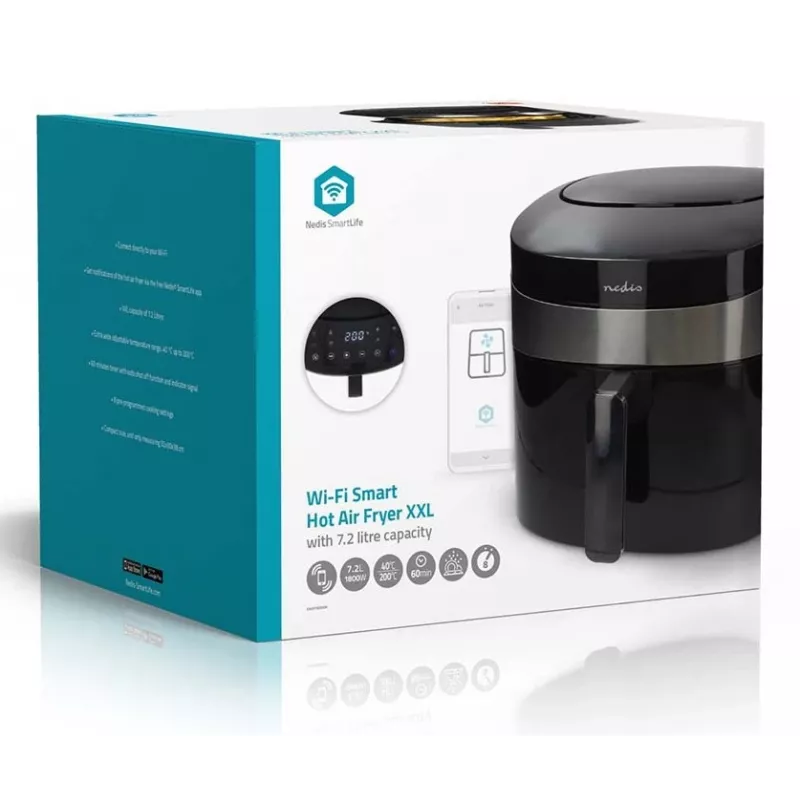 Nedis SmartLife KAAF180BKW Φριτέζα αέρα 7.2 L, Black