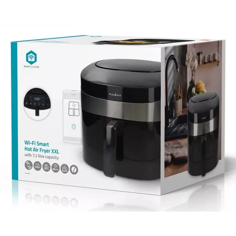 Nedis SmartLife KAAF180BKW Φριτέζα αέρα 7.2 L, Black