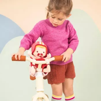Lilliputiens Κούκλα Lena σε Καθισματάκι Ποδηλάτου με Πανάκι Παρηγοριάς και Κράνος 18m+
