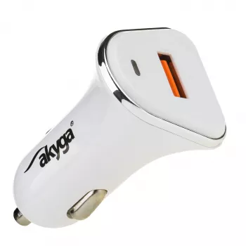 Akyga AK-CH-07 φορτιστής αυτοκινήτου 12/24V 18W USB-A Quick Charge 3.0 5-12V / 1.5-3A λευκό
