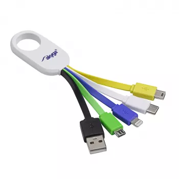 Akyga AK-AD-51 5-in-1 μπρελόκ καλώδιο φόρτισης USB, USB-A σε USB-C / Micro-USB / Mini-USB / Lightning
